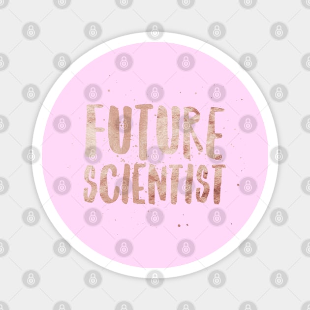 Girl Future Scientist Print Dark Pink Magnet by AstroGearStore